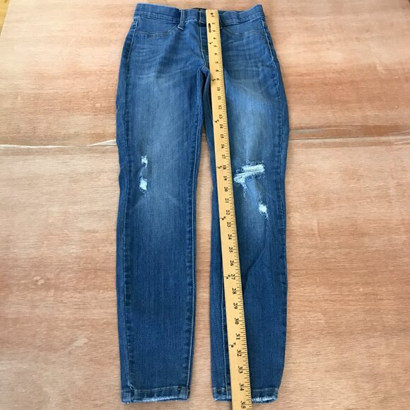 Judy Blue Skinny Fit Jeans Women 3/26 Blue Distressed Mid Rise Dark Wash Preppy - Picture 6 of 13